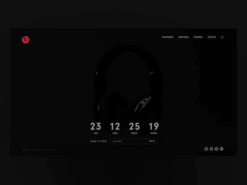 Daily_UI 14 of 100 3d apple beats cinema4d countdown counter dailyui day014 landing product singlepage ui uidesign ux uxdesign