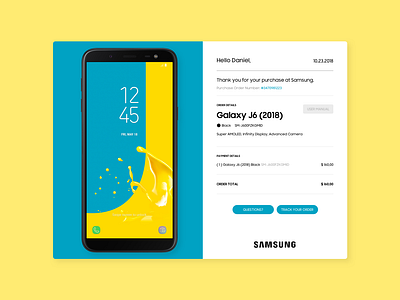 Daily_UI 17 of 100 dailyui day017 email galaxy product receipt samsung singlepage ui uidesign ux uxdesign