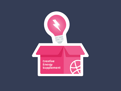 Creative Energy Supplement box dribbble idea inspiration playoff sticker mule