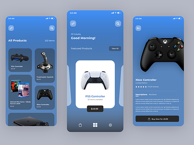 Gaming E-commerce app UI Design