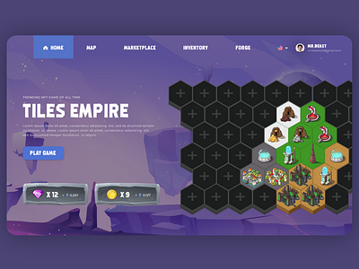 Tiles Empire - Game Landing page design adobe app appdesign branding design game graphic design landingpage ui uiux webdesign