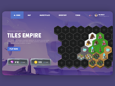 Tiles Empire - Game Landing page design