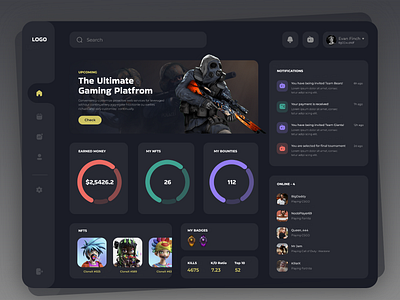 Game Dashboard concept appdesign branding dashboard design game gamestore graphic design store uiux webapp