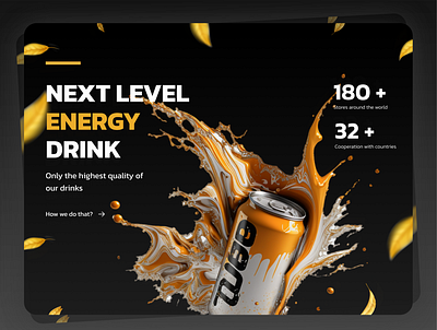 Energy Drink Website app design drink energy graphic design juice landing ui uidesign uiux webapp website