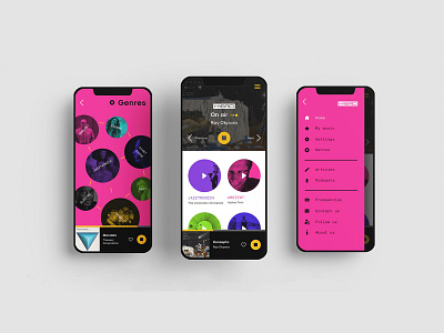 Hybrid radio app branding design logo ui ux