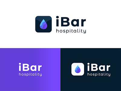 iBar hospitality logo branding design logo vector