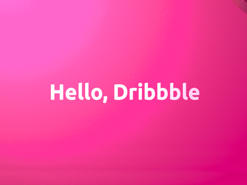 Hello Dribbble! animaiton first shot hello dribbble invitation pink