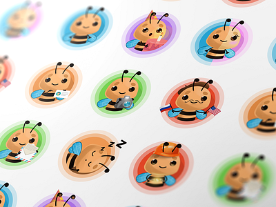 Bee 2d animal bee design icon illustration