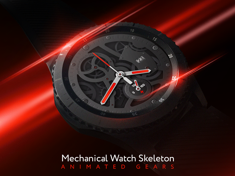 Mechanical Watch 2d animation app design gears3 illustration
