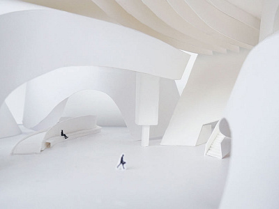 Theoretical Architecture: Exploring Curves in 3D Space (2) 3d space architecture art direction paper prototype spatial design theoretical design