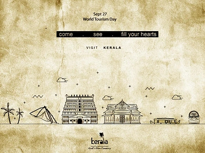 kerala tourism design flat illustration incredibleindia india kerala keralatourism minimal poster poster art poster design tourism tourisminindia travel vector