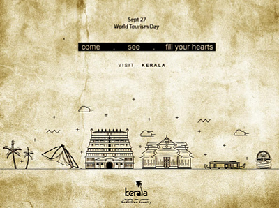 kerala tourism design flat illustration incredibleindia india kerala keralatourism minimal poster poster art poster design tourism tourisminindia travel vector