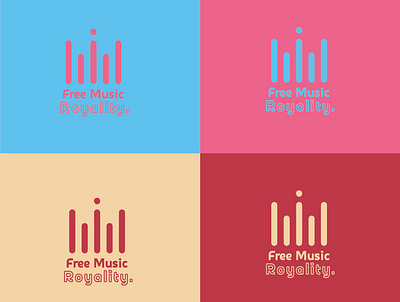 logo and color palette for free music royality branding design flat icon illustration logo logodesign logotype minimal vector