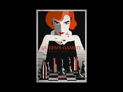 The Queen's Gambit Poster design flat graphic graphic design illustration illustrator logo movie netflix poster poster design series
