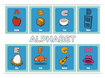 Learn the Alphabet abc alphabet animal baby book cartoon character child cute education english illustration learn letter preschool school set study vector word