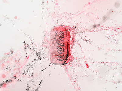 Cola branding can coca cola design fluid illustration liquid pink splash