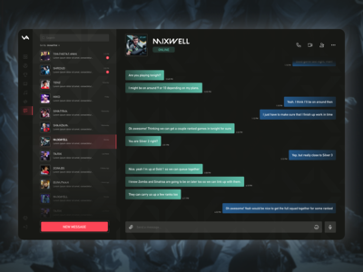 Daily UI #013 - Direct Messaging agent chat dailyui dark design message messaging messenger minimal social text ui valorant video games