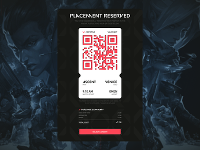 Daily UI #017 - Email Receipt agent dailyui design email email receipt minimal purchase qr qr code receipt ticket ui valorant video games