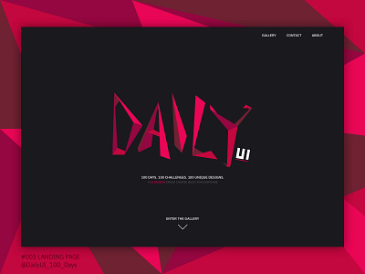 DailyUI Challenge #003 - Landing Page dailyui dailyuichallenge landing page