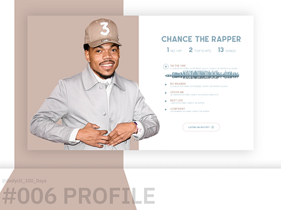 DailyUI - #006 Profile 006 dailyui music profile