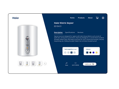 Haier _ e-Commerce Web Design for Online Store