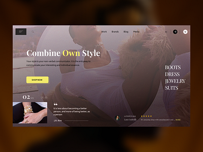 Style Product Website branding concept fashion app jewelery online shop landing page online store commerce store typography website concept
