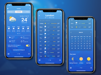 Weather App 3d clean ui cloud mobile app sun ui ux weather weather icon