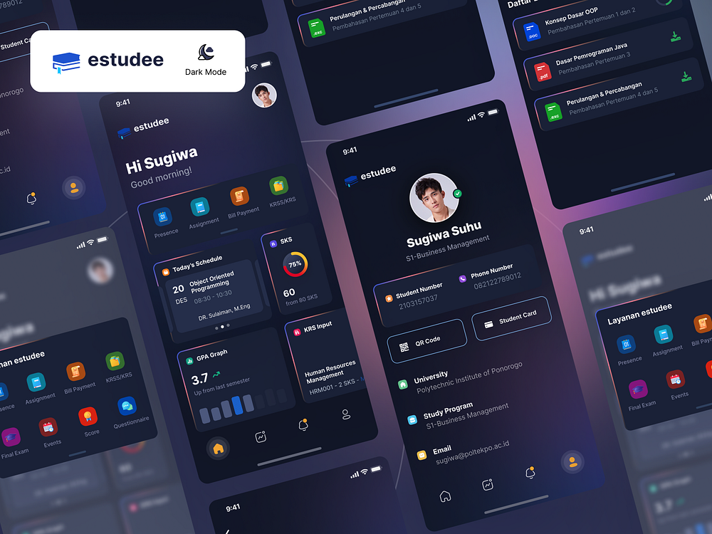 Exploration: ESTUDEE Student App Dark Mode by Triyandi Saputra for Sans ...