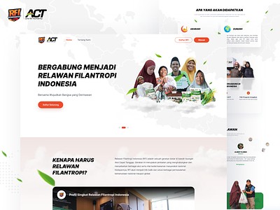 ACT - Relawan Filantropi Website Revamp act branding charity donation homepage humanity indonesian landing page map program rfi social ui volunteer website