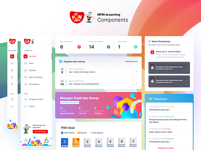 #Component : MFM E-Learning Concept academic campus clean course dashboard education elearning lecture red schedule school student ui web app website