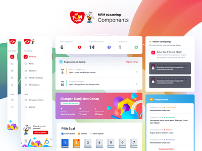 #Component : MFM E-Learning Concept academic campus clean course dashboard education elearning lecture red schedule school student ui web app website