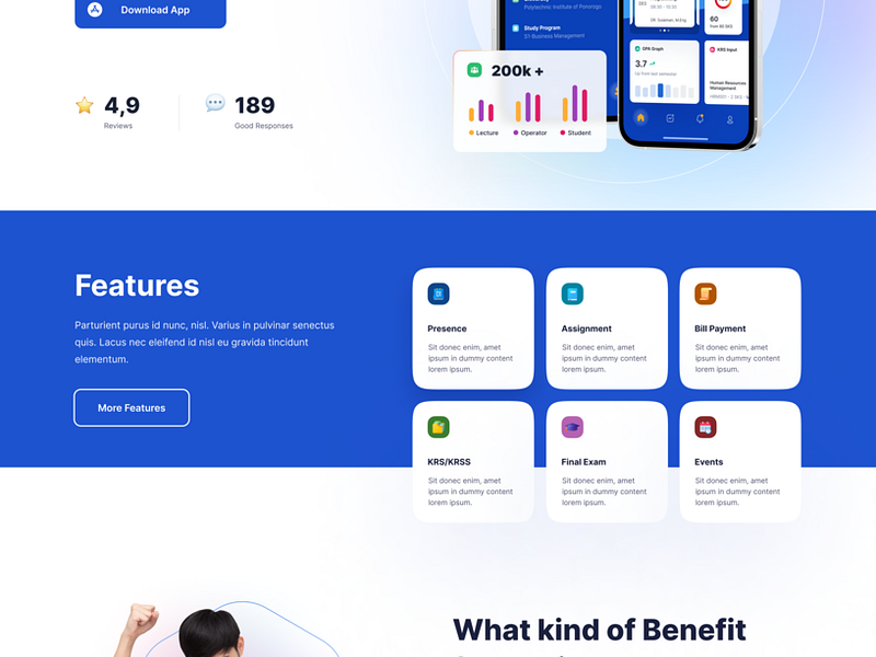 Exploration : ESTUDEE Student App Landing Page by Triyandi Saputra for ...