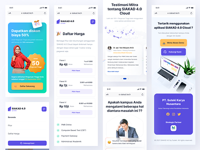 SIAKAD 4.0 Cloud Responsive academic campus clean cloud education elearning landing page lecturer mobile view responsive siakad study ui university