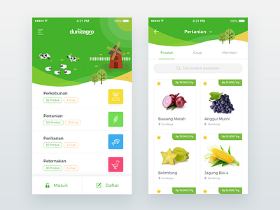 Duniaagro IOS App Concept agriculture community duniaagro farm green ios marketplace mobile ui