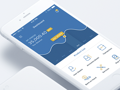 Fintech App bank blue dashboard financial fintech mobile statistic ui wallet
