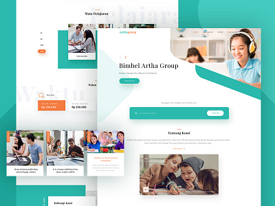 Bimbel Artha Website Concept company profile course learning orange tosca ui website