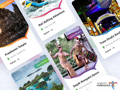 Card View Exploration card view culture festival indonesia mobile tourism ui ux wonderful