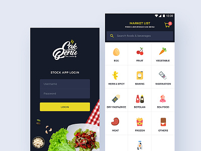 Cak Benu Stock App cafe dark food mobile restaurant resto stock ui