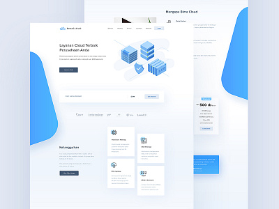 Bima Cloud - Clean Version bimacloud blue cloud domain hosting landing page server service ui website