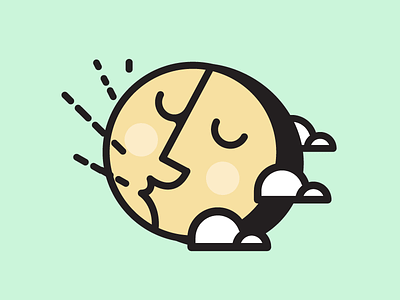 Its easy being breezy #4 breezy easy icon illustration moon sun