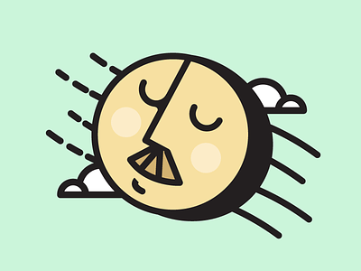 Its easy being breezy #5 breezy easy icon illustration moon sun