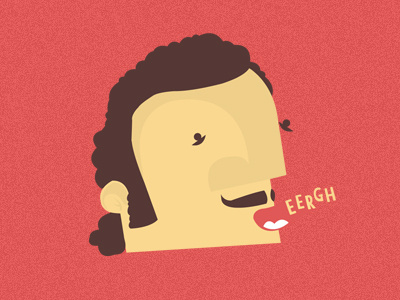 EERGH! illustration moe moustache mullet