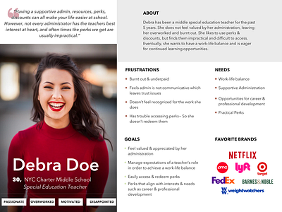 Debra Doe - Persona app app design branding dailyui design designer doe mobile app mobile app design mobile ui person persona personal branding quote design responsive web design ui user experience user interface ux website design