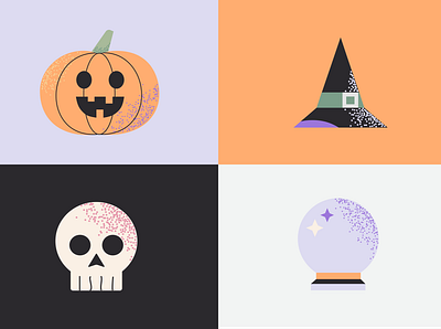 "SPOOKY" Halloween Icon Set - #dribbbleweeklywarmup branding crystal ball dailyui design dribbbleweeklywarmup halloween halloween design icon illustration logo pumpkin skull spook spooky spooky season trickortreat ui ux vector witch