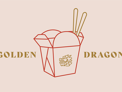 Golden Dragon chinese chinese culture chinese food chinese new year chinese style chopsticks dailyui design dragon food gold golden illustration takeout typography ui user experience user interface ux vector