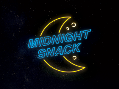 Midnight Snack Logo illustrator logo logo design moon neon night photoshop splash screen stars
