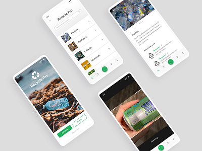 Recycle Pro app app design mobile app recycle screens ui ui design ux ux design