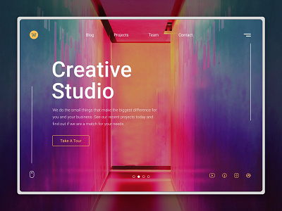 Creative Studio X agency website colorful creative home screen studio vibrant web web design website