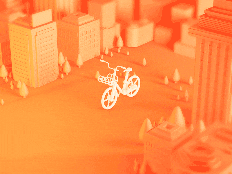 Bicycle for our city animate bicycle bike brand building c4d city mobike