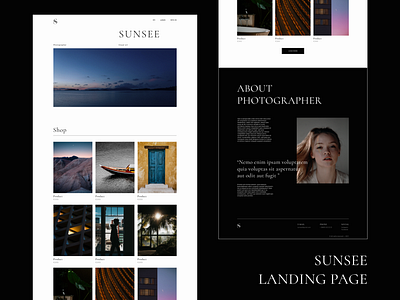 Sunsee- shop for photographer design device e commerce online photo shop ui ux uxui webdesign